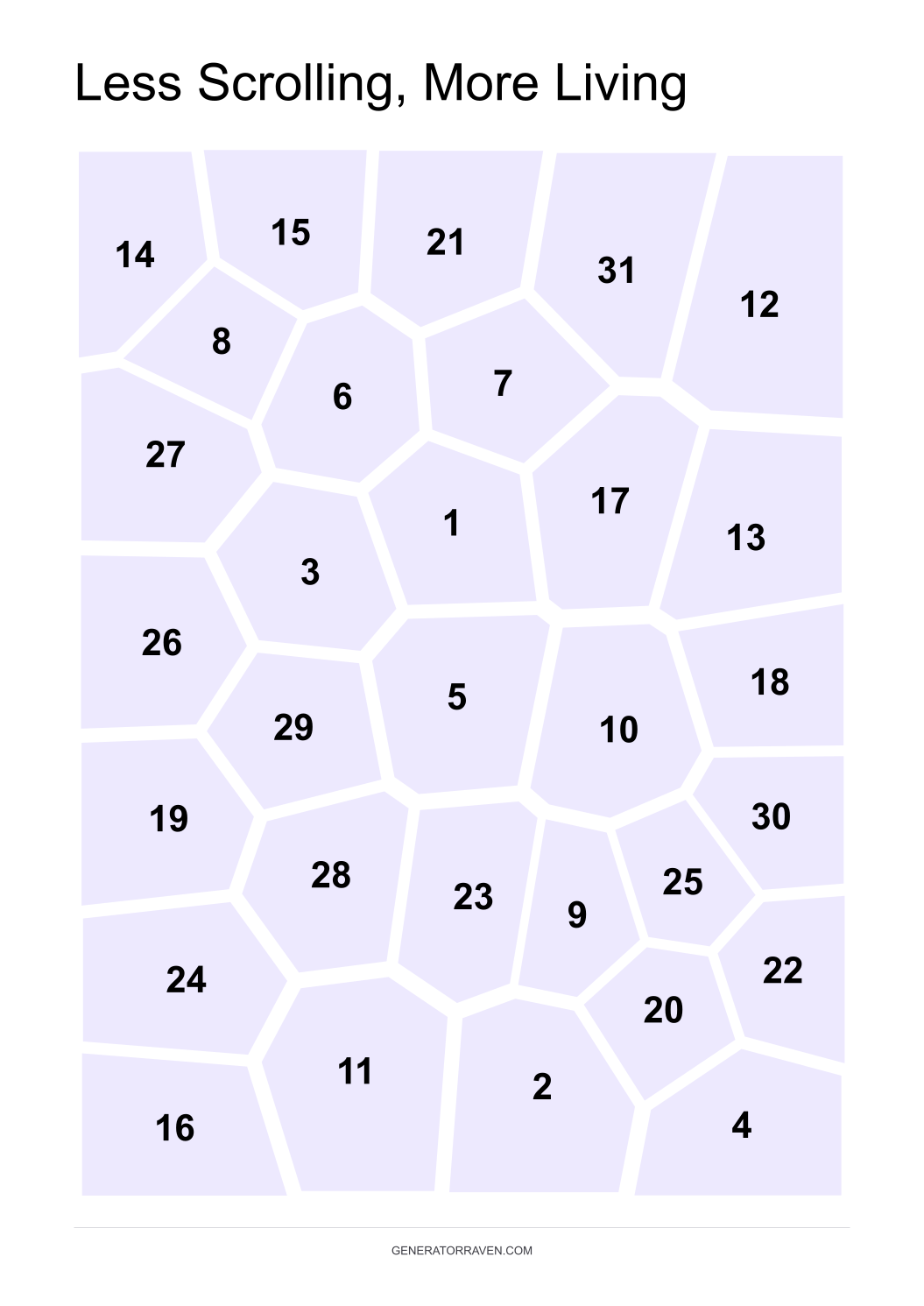 One Month Social Media Detox printable preview